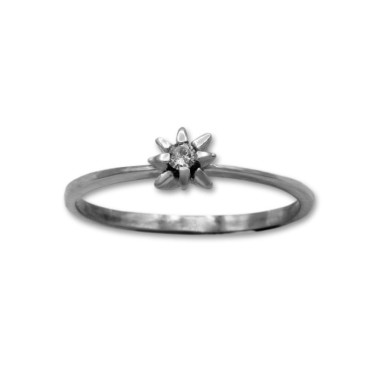 Solitario de oro y diamante