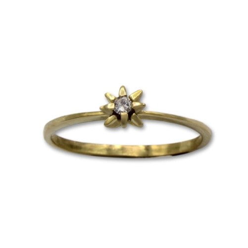 Solitario de oro y diamante