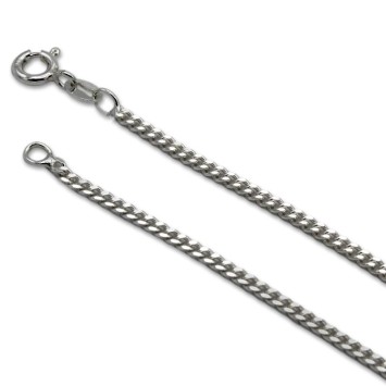 Cadena de plata barbada de 2mm