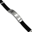 Pulsera de acero y caucho franja lateral y con posibilidad de grabado Pulsera de acero y caucho franja lateral y con posibilidad de grabado