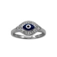 Anillo de plata con ojo turco y circonitas