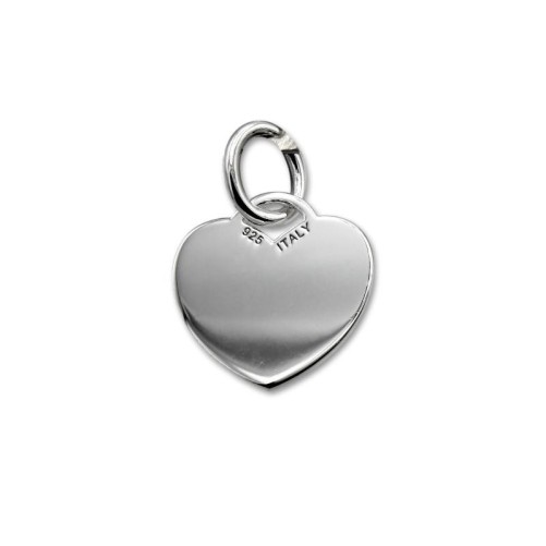 Colgante de plata de un corazón liso 15mm