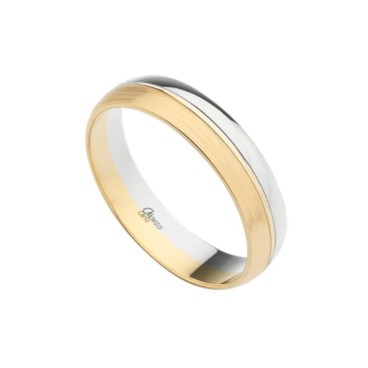 Alianza de oro en 4.5mm media caña bicolor brillo y esmeril