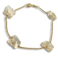 Pulsera de oro con mariposas de cristal de Swarovski amarillo claro