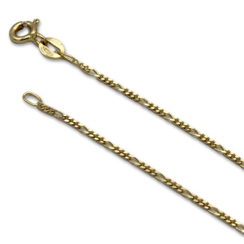 Cadena de oro barbada intercalada 3x1 1.20mm