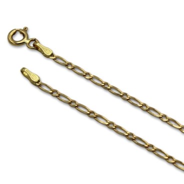 Cadena de oro barbada intercalada 1x1 plana 1.70mm