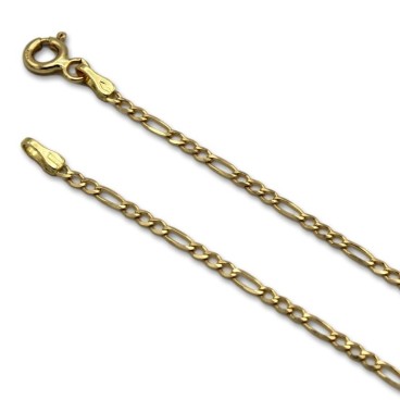 Cadena de oro barbada intercalada 3x1 plana 1.70mm