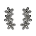 Pendiente de plata  trepador de flores con circonitas