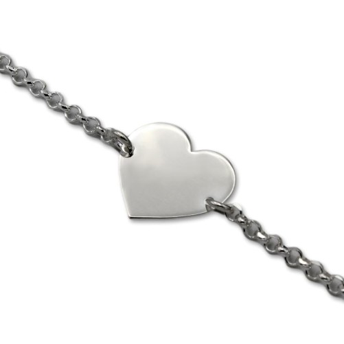 Pulsera de plata con corazon