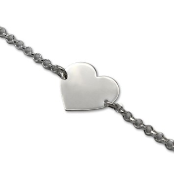 Pulsera de plata con corazon