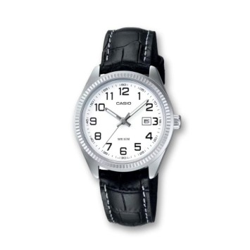 Reloj de acero y piel galloneado para mujer Casio