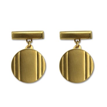 Gemelos de oro redondos con cadena