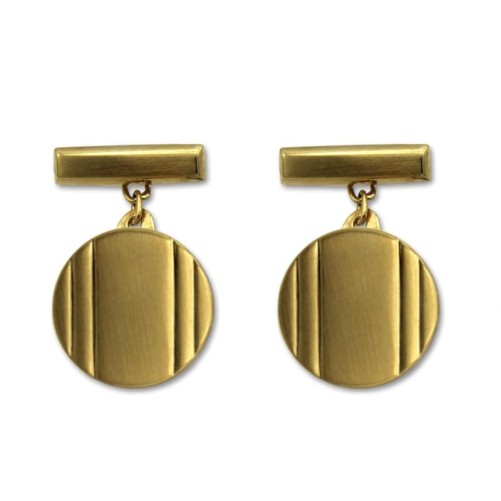 Gemelos de oro redondos con cadena