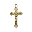 Cruz de oro trebolada con cristo