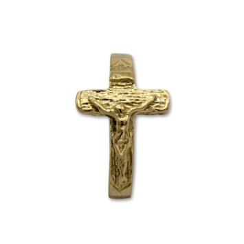 Anillo de oro con cruz y cristo