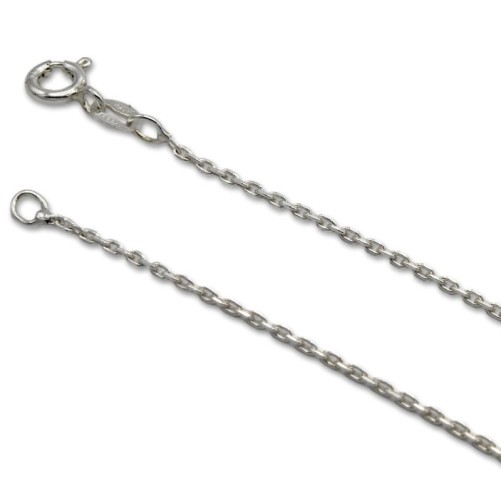 Cadena de plata forzada redonda de 1.50 mm