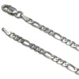Cadena de plata barbada plana intercalada 3x1 de 3.20mm