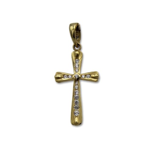 Cruz de oro 18k con circonitas