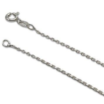 Cadena de plata forzada redonda de 1.50 mm
