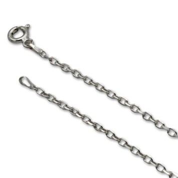 Cadena de plata forzada redonda de 2 mm