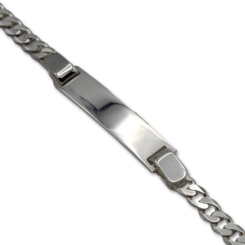 Esclava de plata con eslabones barbados planos de 4mm