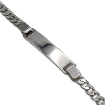 Esclava de plata con eslabones barbados planos de 4mm