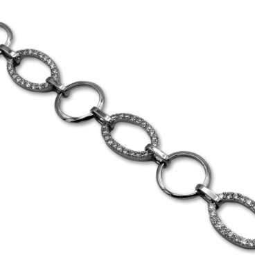 Pulsera de plata con ovalos