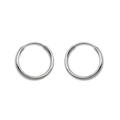 Pendiente de plata aro redondo diametro 12mm de 1.25mm