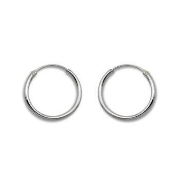 Pendiente de plata aro redondo diametro 12mm de 1.25mm