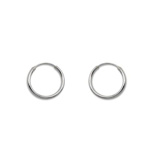 Pendiente de plata aro redondo diametro 10mm de 1.25mm