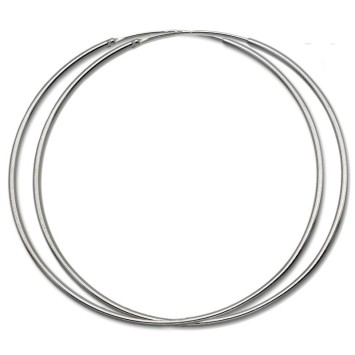 Pendiente de plata aro redondo diametro 60mm de 1.5mm