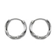 Pendiente de plata aro redondo trenzado 16mm