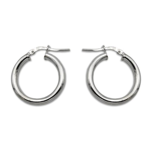 Pendiente de plata aro redondo liso 21mm