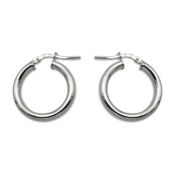 Pendiente de plata aro redondo liso 21mm