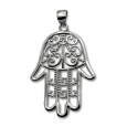 Colgante de plata de la mano de fátima calado grande