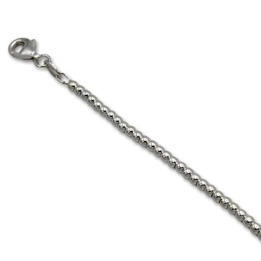 Pulsera de plata de ley de bolas 2.4mm