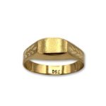 Sello de oro rectangular tallado para bebé semihueco