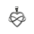 Colgante de plata de corazón con circonitas e infinito Colgante de plata de corazón con circonitas e infinito