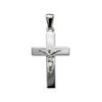 Cruz de plata plana lisa con cristo