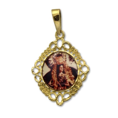 Medalla de oro virgen de los Remedios calada