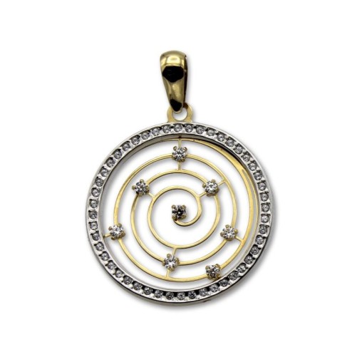 Colgante oro redondo con espiral