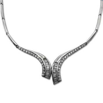 Gargantilla plata circonitas ondas