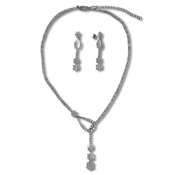 Conjunto plata flores