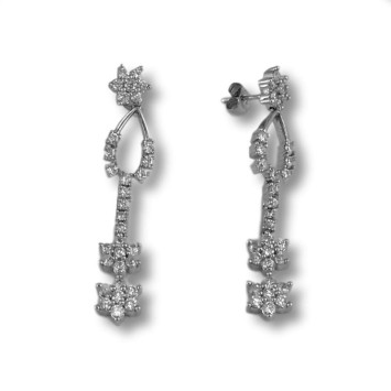 Conjunto plata flores