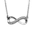 Gargantilla en plata de un infinito con circonitas