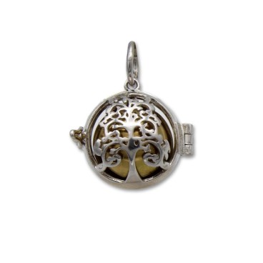 Colgante de plata llamador de ángel árbol de la vida