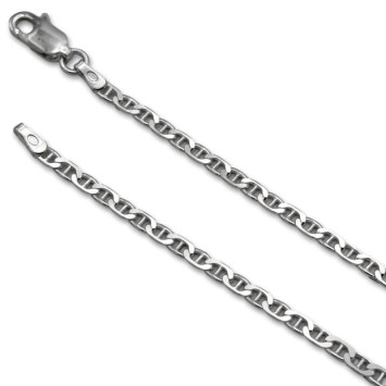 Cadena de plata de ley marina martillada 2.5mm