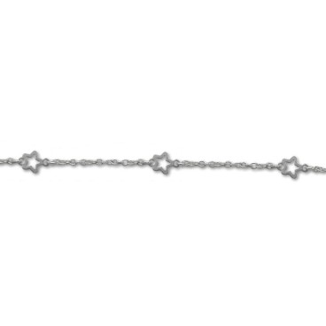 Pulsera de plata con tres estrellas caladas