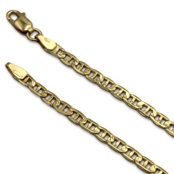 Cadena de oro marina martillada semihueca de 3.50mm