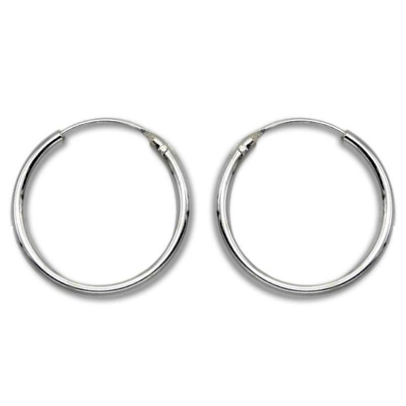 Pendiente de plata aro redondo diametro 22mm de 1.5mm